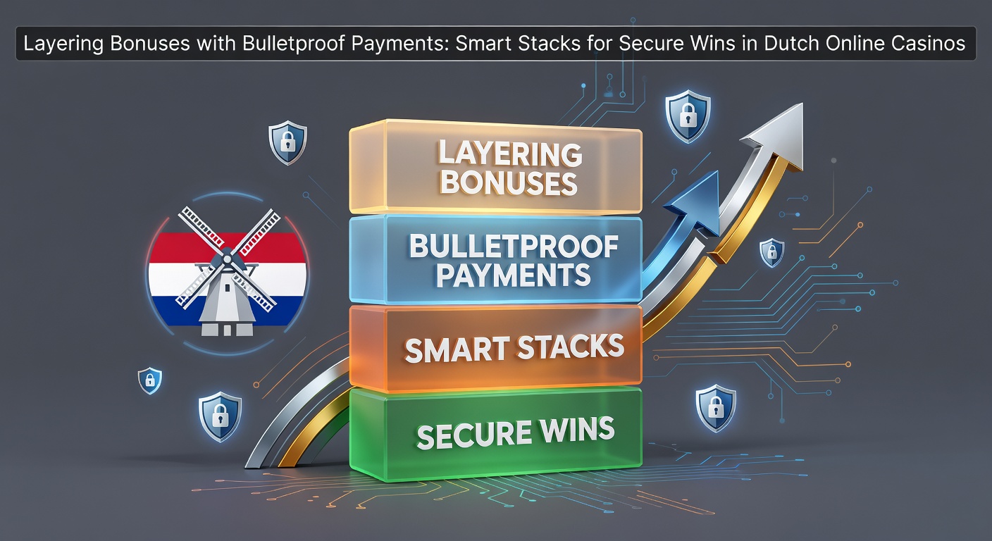 Grafische weergave van gestapelde bonussen en beveiligde betaaliconen in een Nederlands online casino-omgeving
