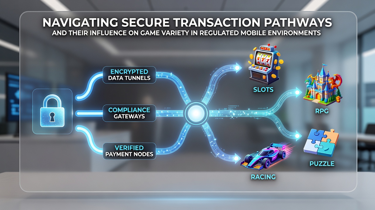Diagram van mobiele casino interfaces die veilige betalingen koppelen aan diverse spellen zoals slots en roulette in Nederlandse context