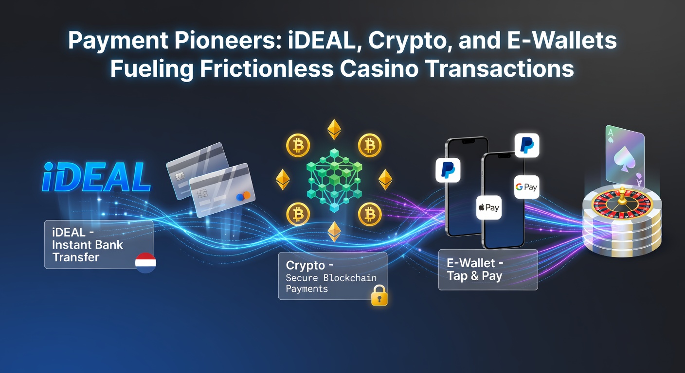 Grafiek met populaire betaalmethoden in Nederlandse online casinos, inclusief iDEAL, crypto en e-wallets