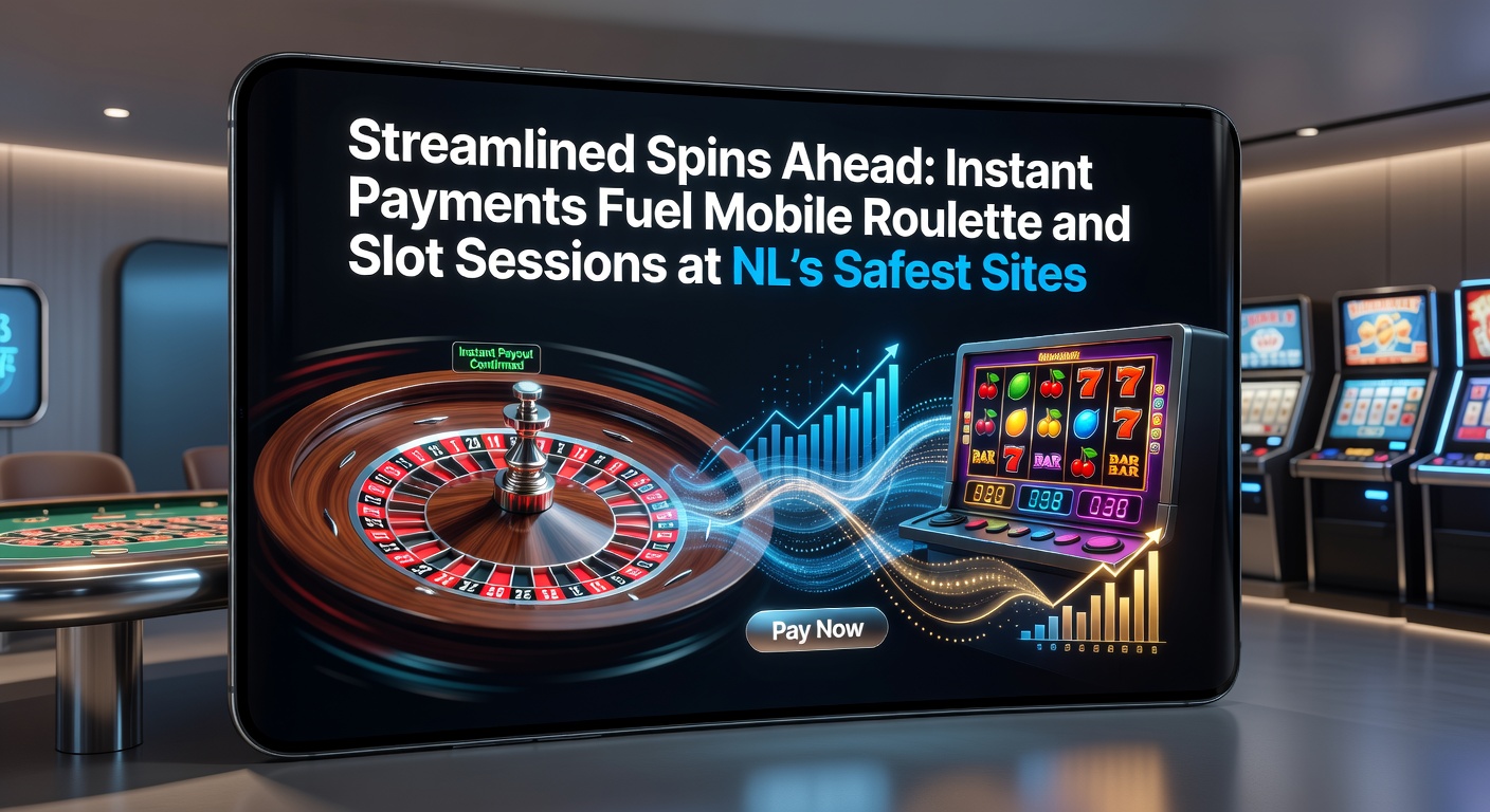 Mobiele roulette sessie op een smartphone met snelle betalingsopties zichtbaar op het scherm, terwijl een speler draait aan een virtueel wiel