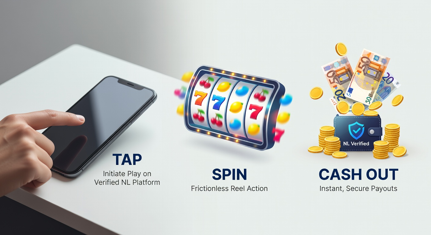 Mobiele telefoon met casino-app in actie: tikken op spin-knop en snelle cash-out