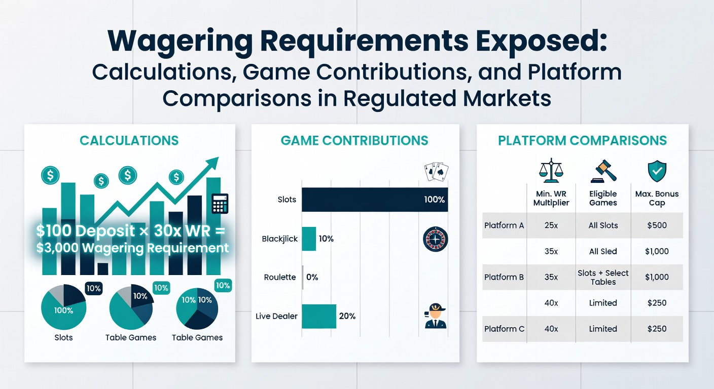 Grafiek met voorbeeld van wagering requirements berekening bij een online casino bonus