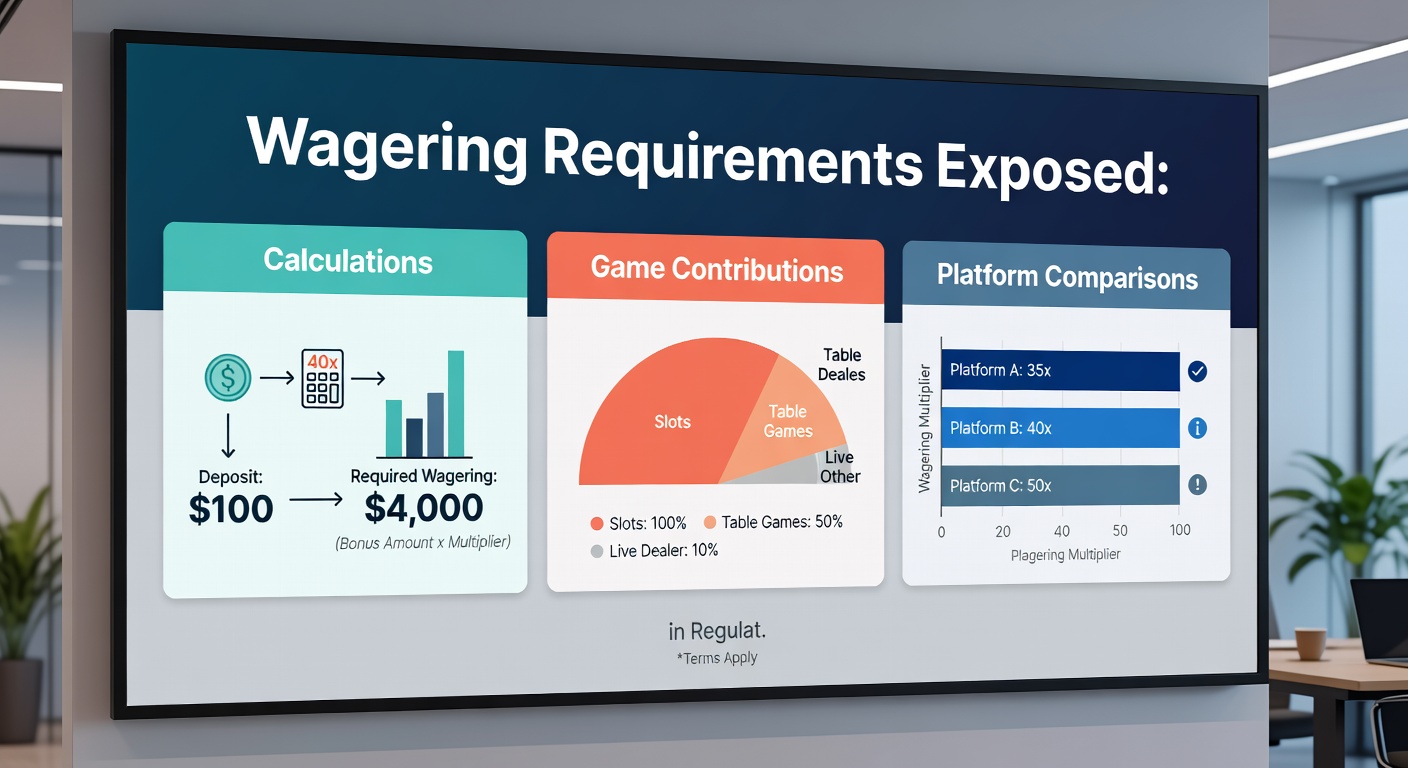 Tabel met spelbijdragen percentages voor slots, tafelspellen en live casino bij verschillende platforms